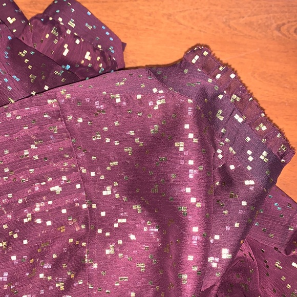 Chico’s size 1 sexy sheer sparkle button down blouse top - Picture 7 of 7